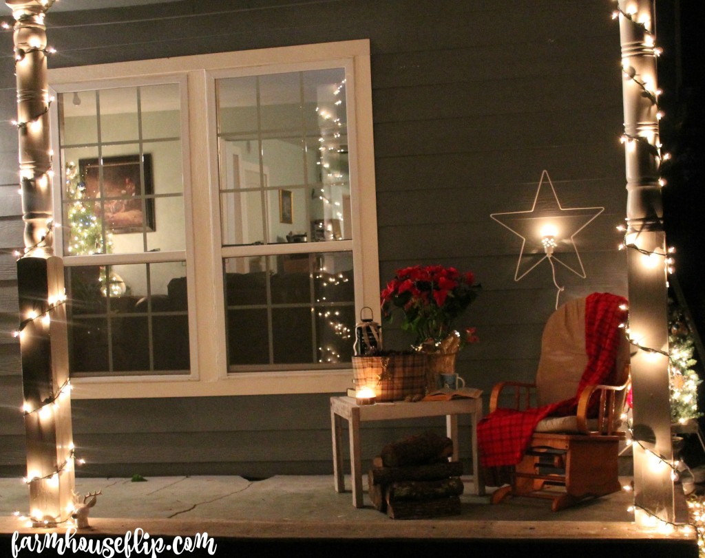 farmhouse christmas porch and inside